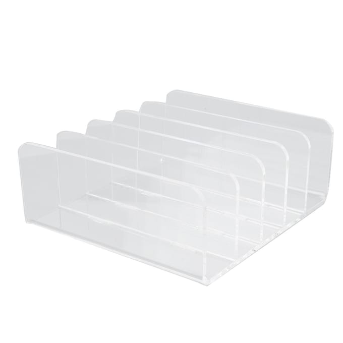 Bureau Bestandsorganizer Helder Acryl 5 Vakken Kantoor Document Sorteerder Multifunctionele Brief white