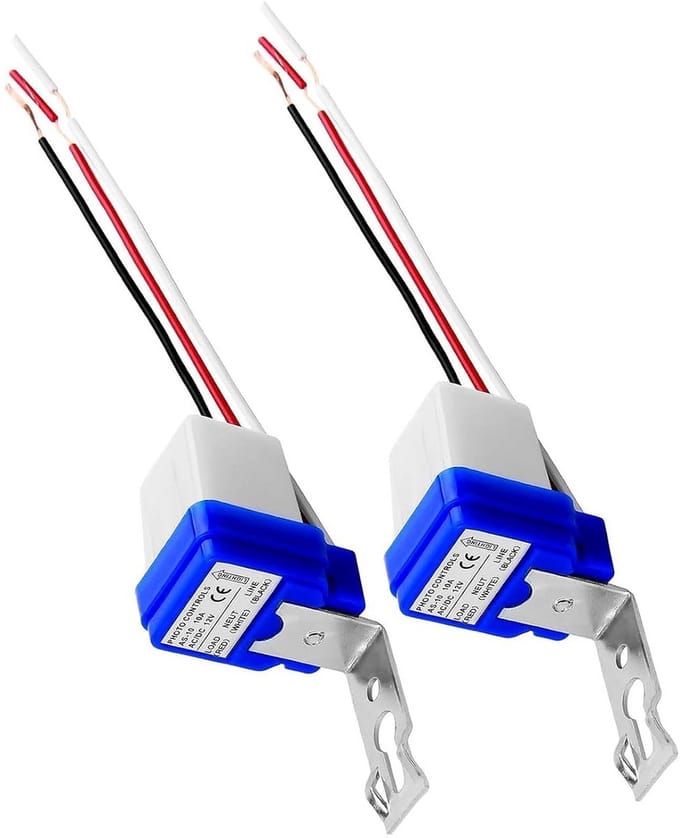 Set van 2 Automatische Lichtsensor Schakelaars 12V 10A - Dusk Dawn Sensor