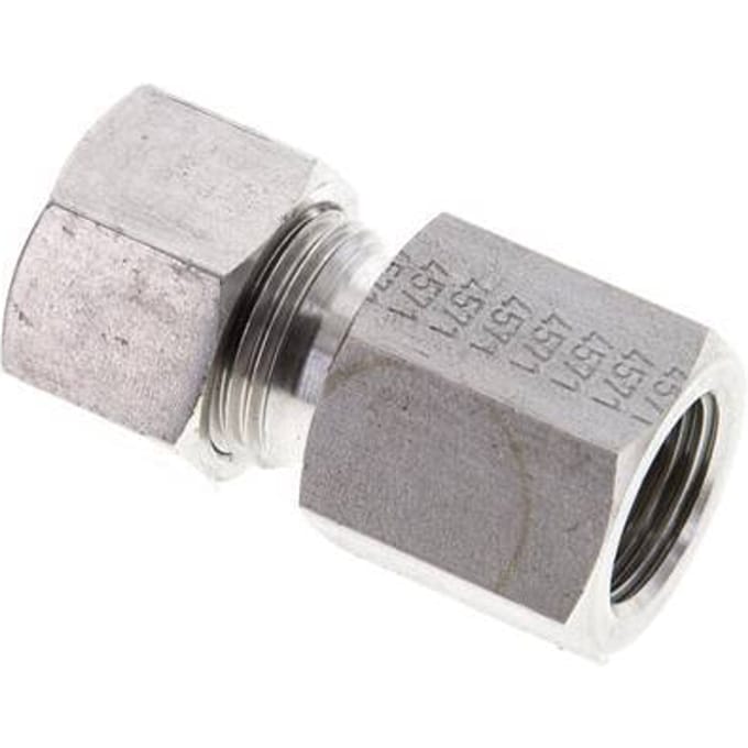 12L & M16x1.5 RVS Rechte Snijringkoppeling Binnendraad 315bar ISO 8434-1