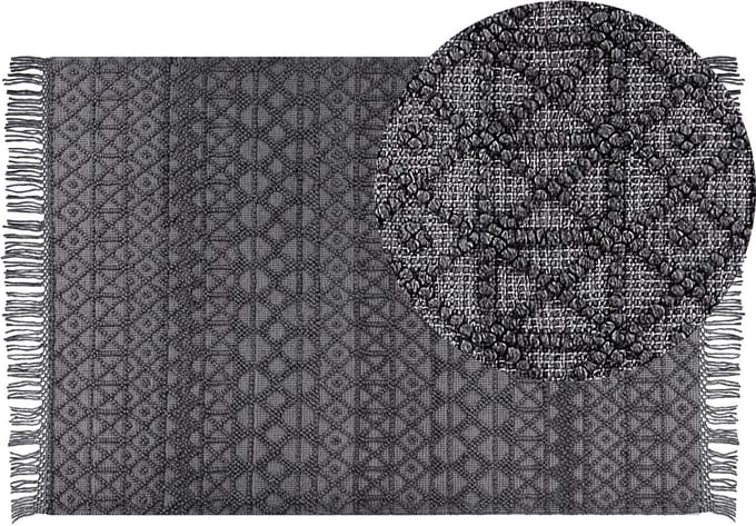 ALUCRA - Modern vloerkleed - Zwart - 160 x 230 cm - Wol