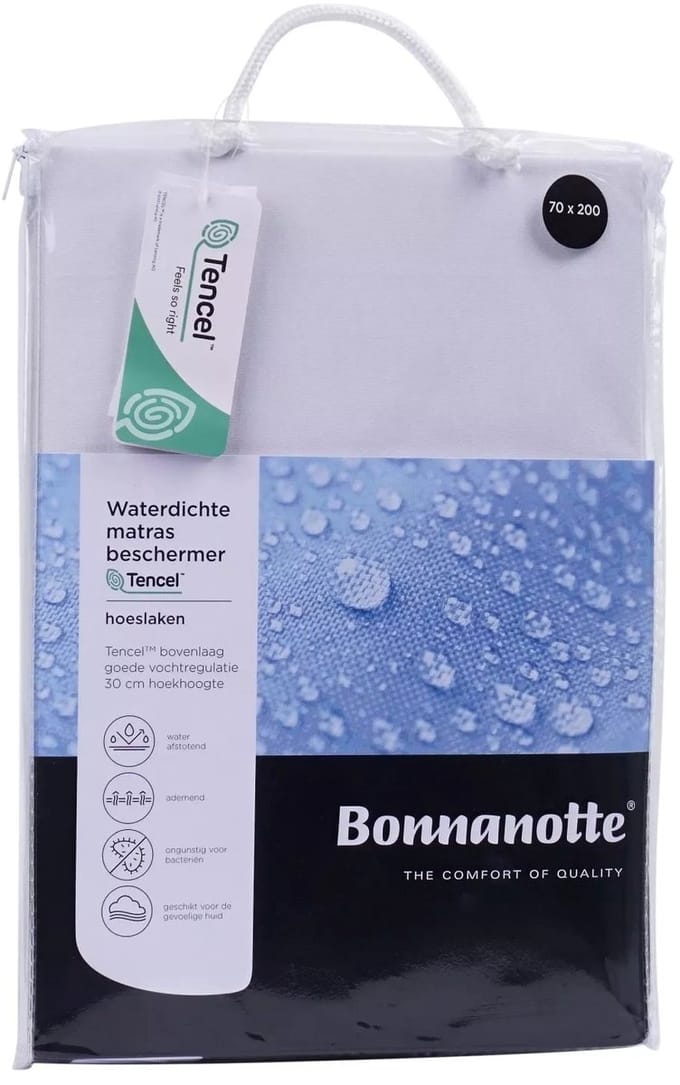 Gilder waterdicht Tencel hoeslaken/molton 80cmx210cm