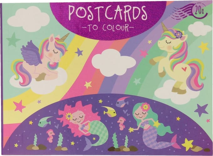 Postkaarten Kleuren 20 stuks "Eenhoorn" | Schoencadeau | Sint-tip | Kerst-tip