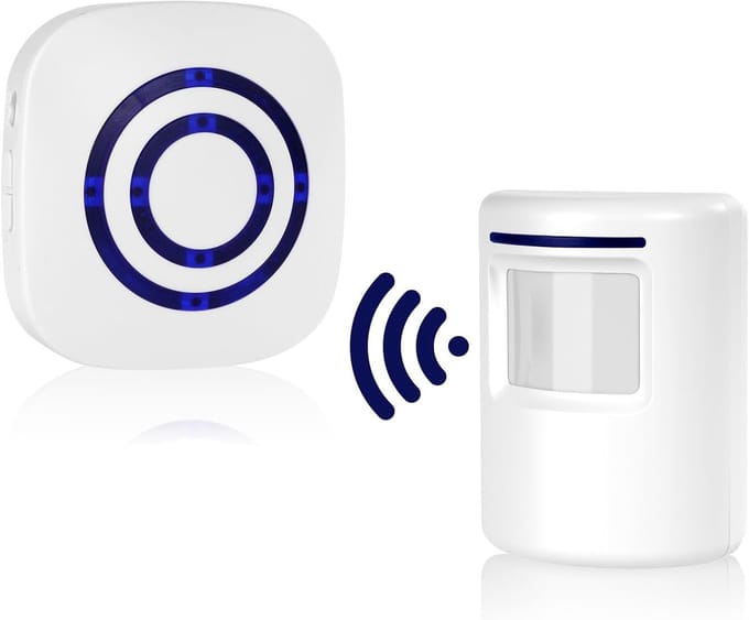 Draadloze Bewegingsmelder - Alarm Set - Extra Beveiliging - 100 Meter Bereik - 3-5 Meter Detectie - Wit