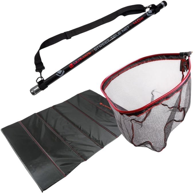 Ultimate Predator Streetfishing Net 4.00m + Unhooking Mat - Roofvis Set
