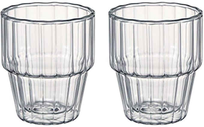 HARIO Dubbelwandige Stapelbare Hittebestendige Glazen - Set van 2 - 300mL - Double Walled Stack Glass Line