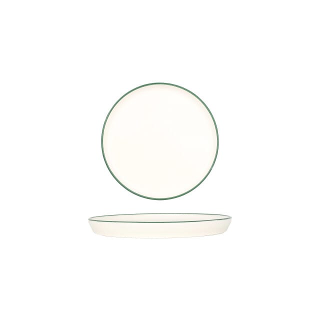 Rinart Dessertbord - Green Edge - Porselein - 17 cm - set van 6