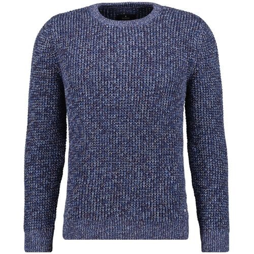 Ragman Trui Structure Knit Pullover Roundneck Night Blue-Grey / male