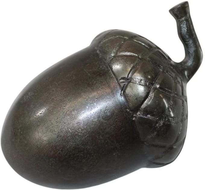 Deco4yourhome®- Decoratieve Eikel - Maat XXL - Metaal - Black Smoke