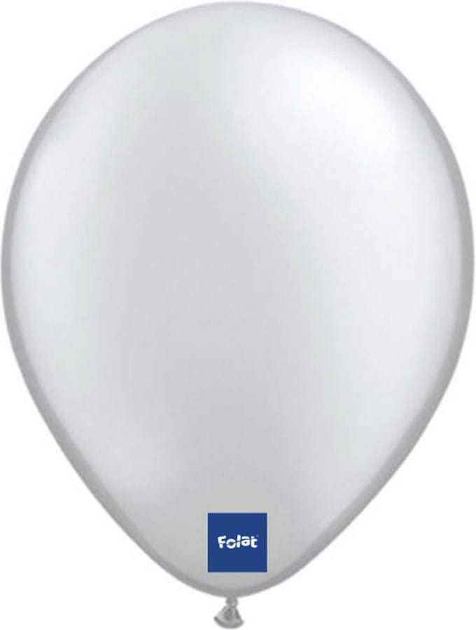 Folat - Folatex ballonnen Metallic Zilver 13 cm - 20 stuks