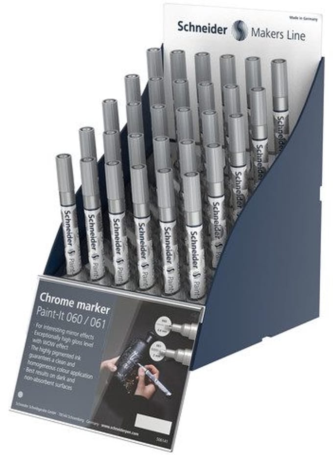 Chrome marker Schneider Paint-it 060/061 SIS display 30 stuks 0.8 en 2mm Engels