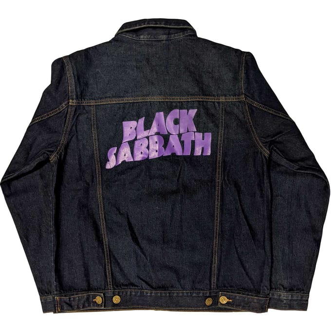 Black Sabbath unisex volwassen golvend logo denim jack S denimblauwe kleur