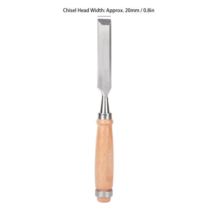 Ciseau à bois en acier allié au chrome vanadium, outil de menuiserie avec manche de 20 mm gray
