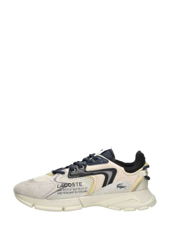 Lacoste L003 Neo Heren Sneakers - Gebroken Wit/Zwart - Maat 45
