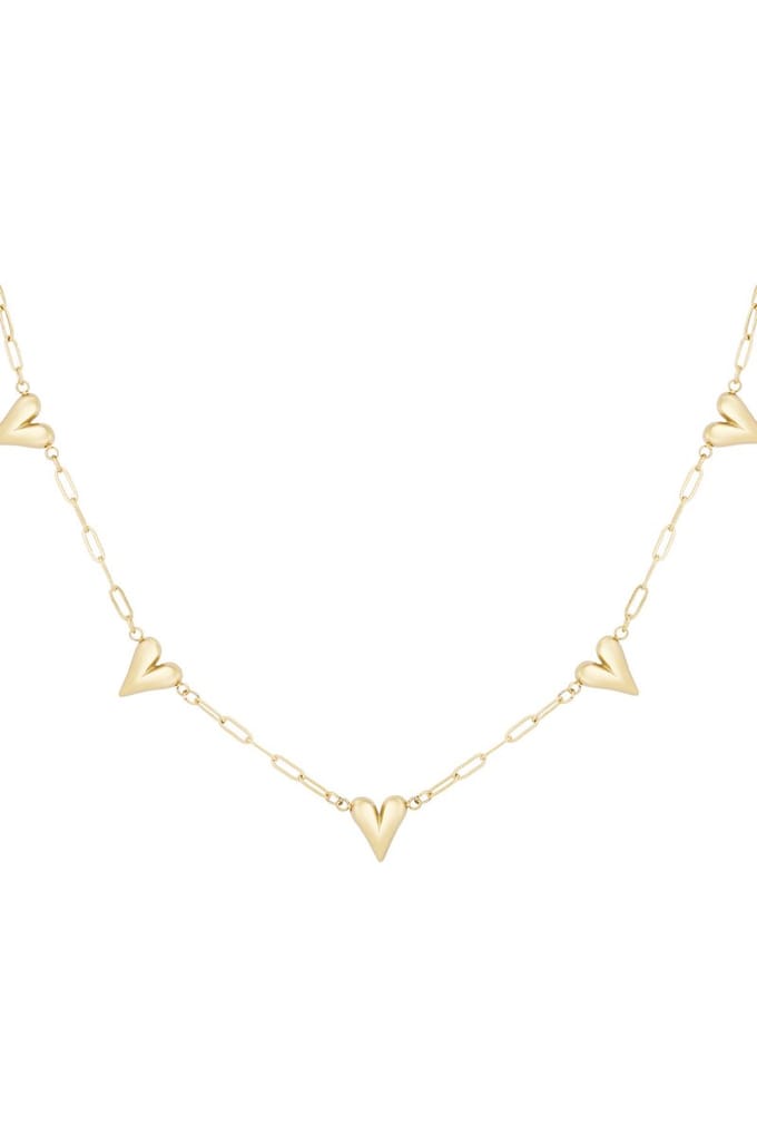 Yehwang ketting - Hearts unfolded - Goudkleurig - Stainless steel