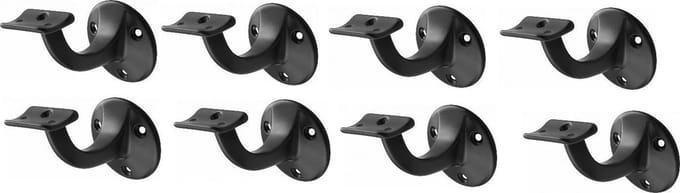 Leuninghouder zwart 65mm - Opschroef - Hol zadel Hermeta - 3500-70 - 8 stuks