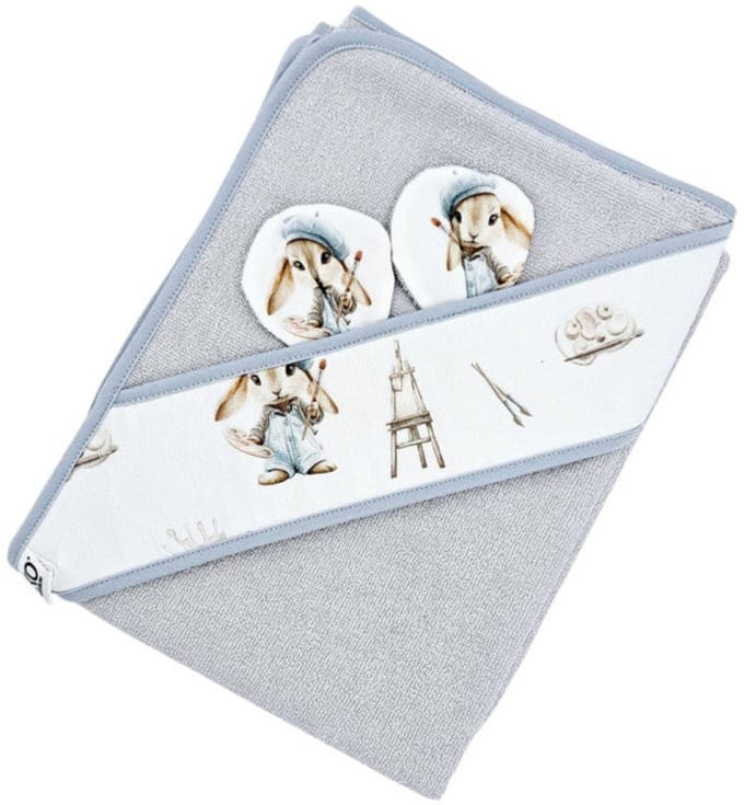 Bamboo bath cover PAINTER/GREY