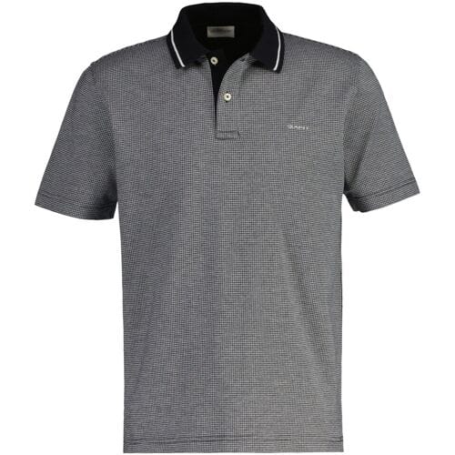 Gant Polo Allover Micro Houndstooth Cotton Zwart / male