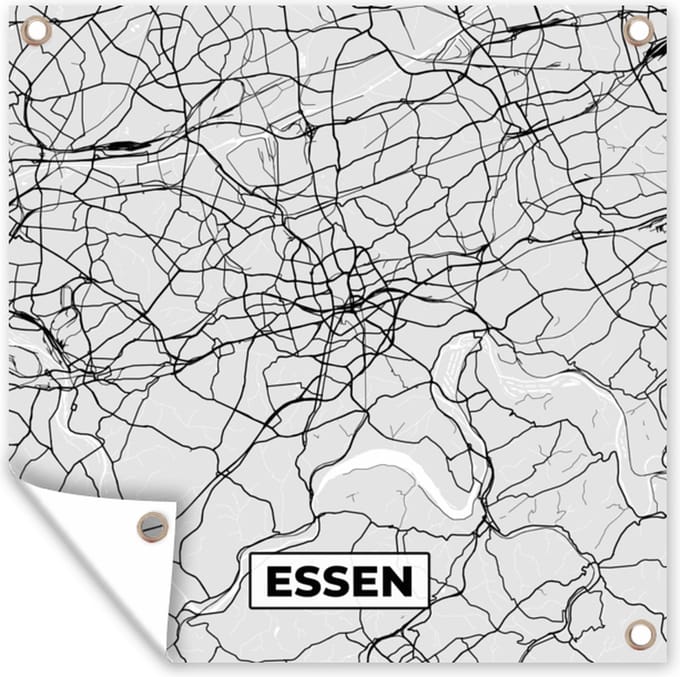 Tuindoek Essen - Kaart - Plattegrond - Duitsland - Stadskaart - 100x100 cm