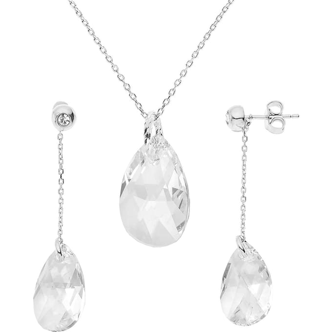 Ketting Set en Oorbellen Swarovski Silver Crystal 925
