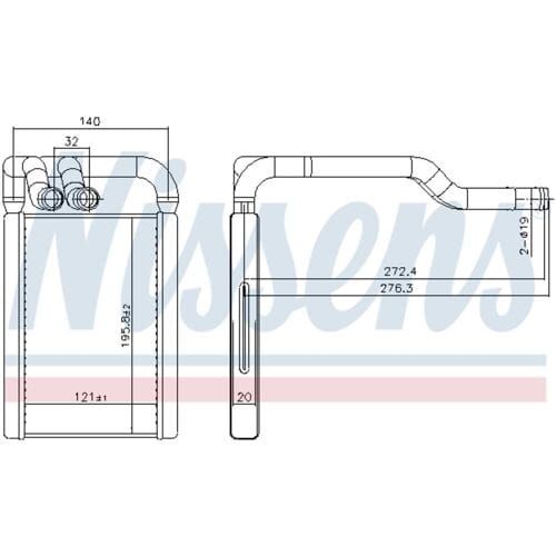 Warmtewisselaar, interieur verwarming NISSENS 707324