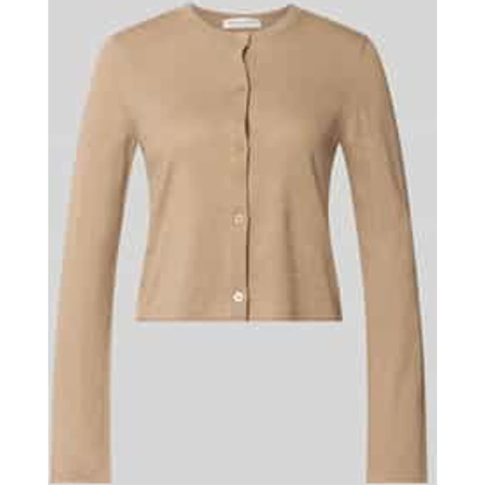 regular fit cardigan van mix van katoen en linnen