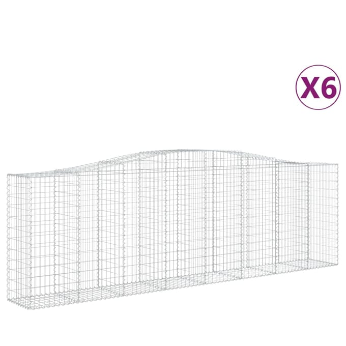 vidaXL Schanskorven 6 st gewelfd 400x50x120/140 cm ijzer