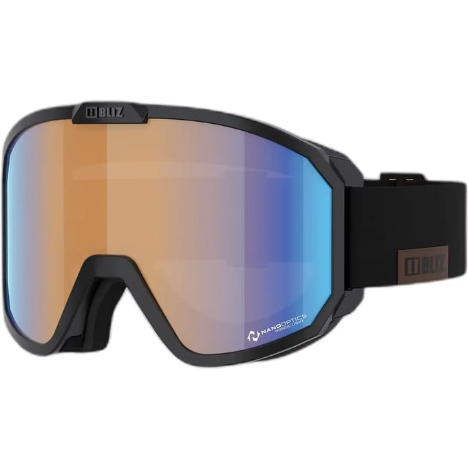 Skibril Bliz Rave Matt Black-White Logo / Orange/Blue