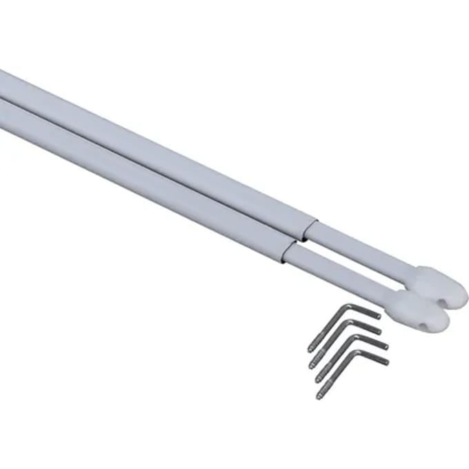 Sencys Gordijnroedeset - Wit - 60-90cm - 2 Stuks
