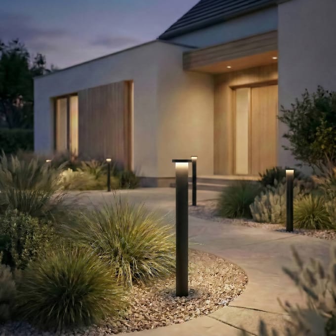 Lindby LED tuinpadverlichting Cirel, hoogte 65 cm, zwart, IP65