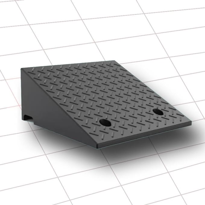 Oprijplaat - Drempelhulp Rubber - Obstakels Overbruggen - Draagbaar Antislip - H 19cm - Zwart