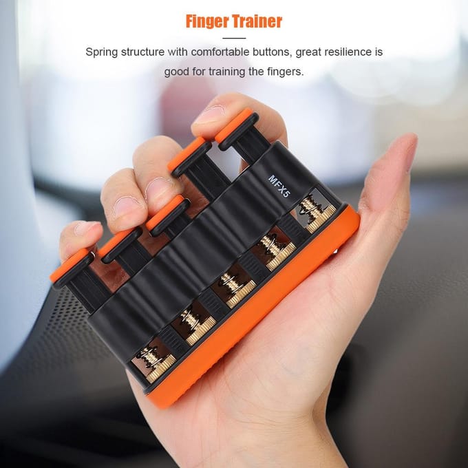 Variabele Handvingerkracht Spanningsoefenaar Griptrainer voor Piano Gitaar (Grijs)