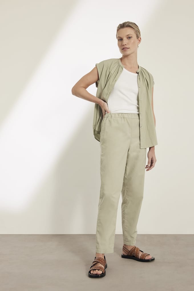 Knitted Merel Pants Green Tea Größe: S | Straight Jeans Outlet | Damen | Grün