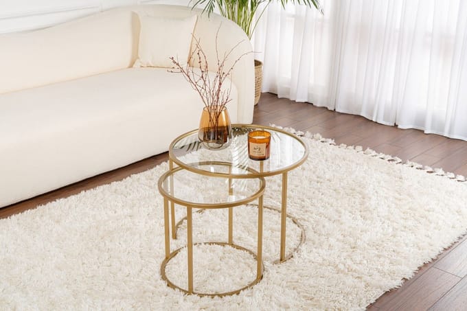 Asir - Salontafelset - Goud - GEHARD GLAS - 15 x 15 x 43 cm