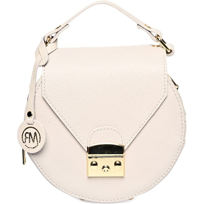 Roberta M Beige Rundleer Tas
