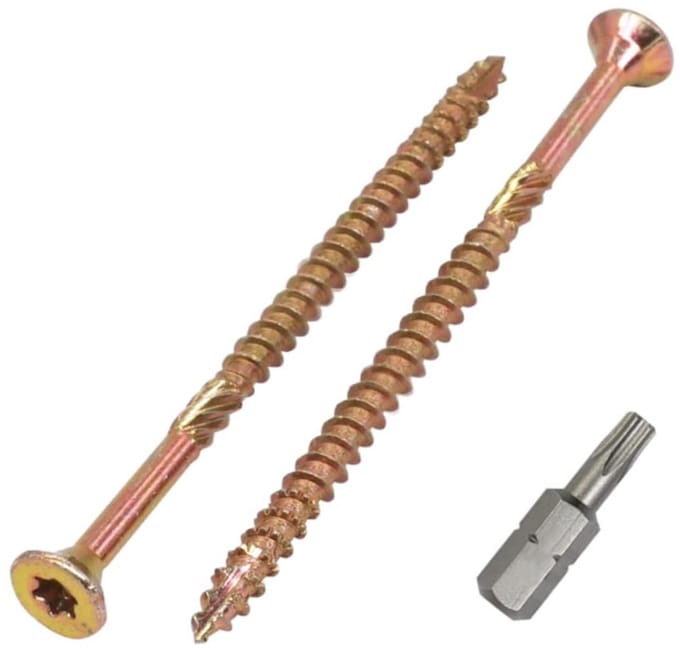 Pack 400x Gele Houtschroeven 4,0x70mm Verzonken Kop Torx Spaanplaatschroeven