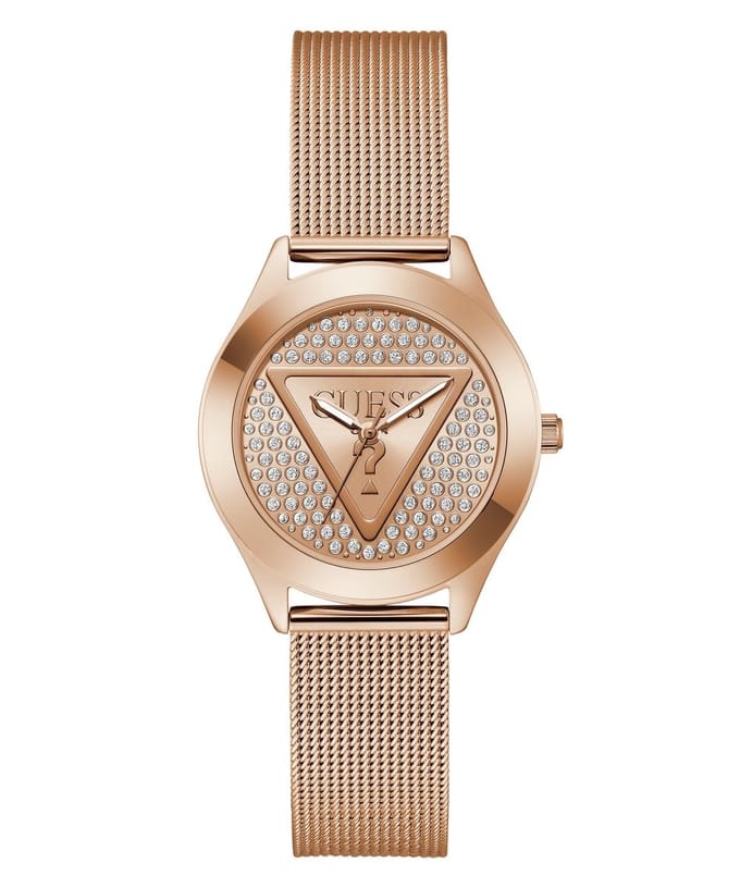 Guess Glitz Plaque GW0835L3 Horloge - Staal - Rosékleurig - Ø 34 mm