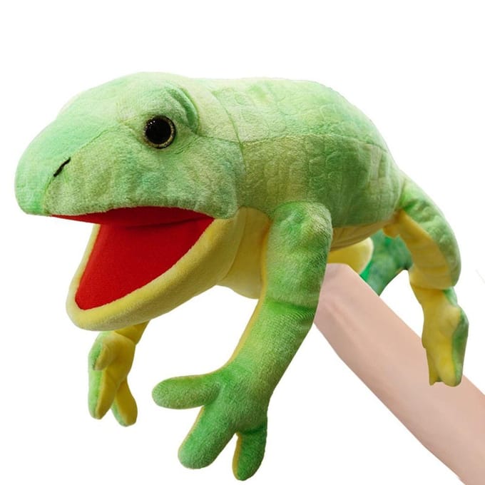 Schildpad Salamander Dier Handpop Kikker Krokodil Hagedis Slang Handpop Gesimuleerde Educatieve Verhalenverteller Pop brown