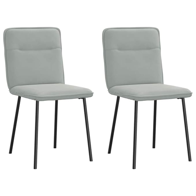 vidaXL - Eetkamerstoelen - 2 - st - fluweel - lichtgrijs