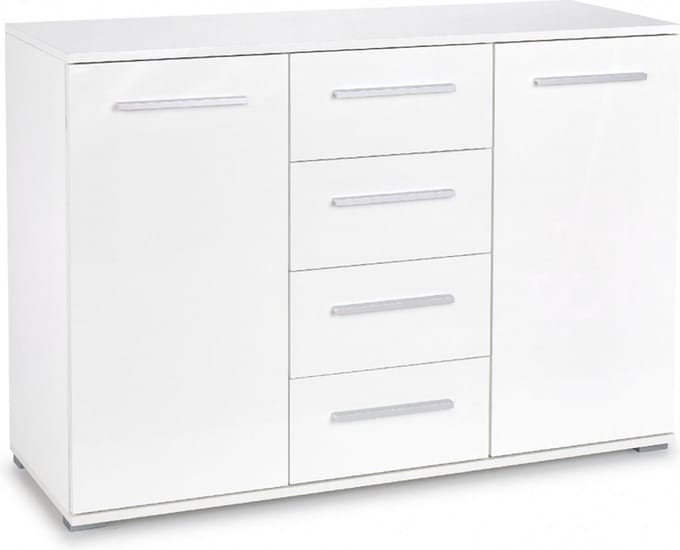 Dressoir Lima 116 cm breed in hoogglans wit