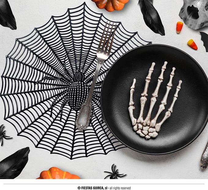 Fiestas Guirca - Placemat Halloween spinnenweb - 38 cm