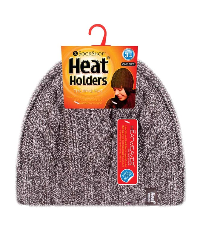 Heat Holders Thermische kabelgebreide wintermuts voor dames - Fawn