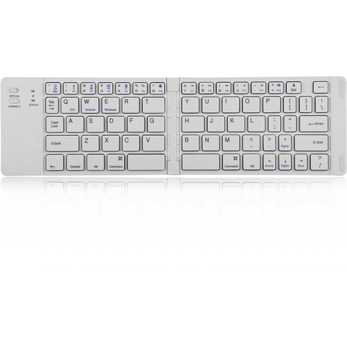 Draagbaar Magnetisch Opvouwbaar Draadloos Bluetooth Toetsenbord voor Android IOS Windows white