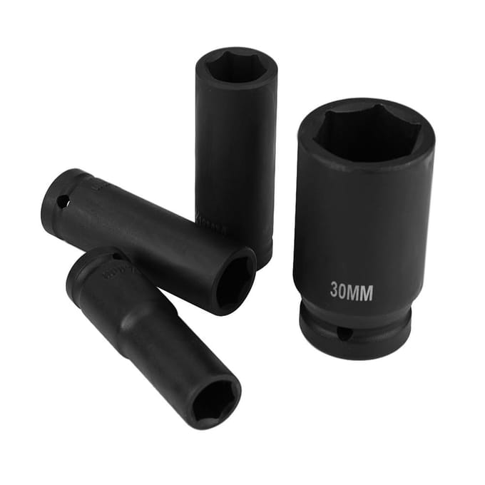 16 Delen 12  Inch Aandrijving Lucht Zeskant Bit Dop Set Reparatie Gereedschapskist 10MM32MM zwart