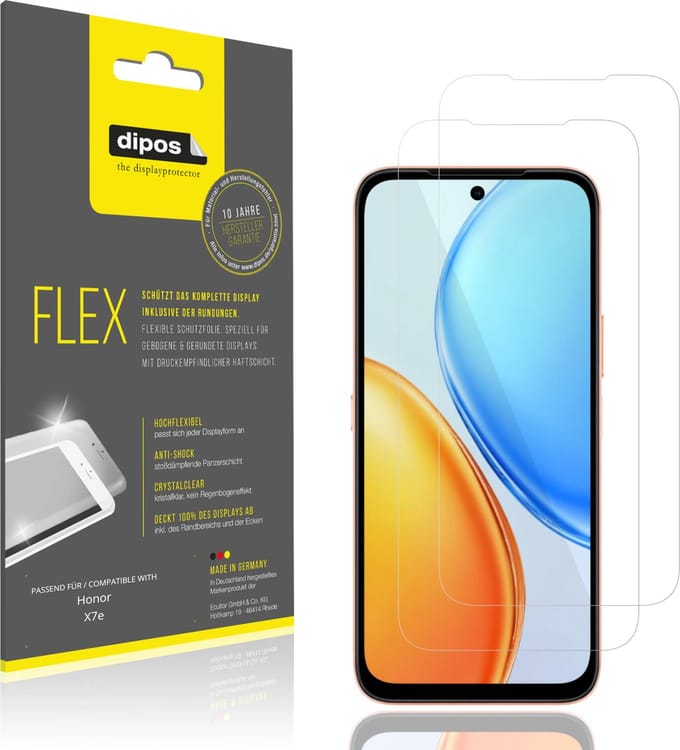dipos – 2x Beschermfolie geschikt voor Honor X7e | 3D Full Cover Screenprotector | 100% Passend