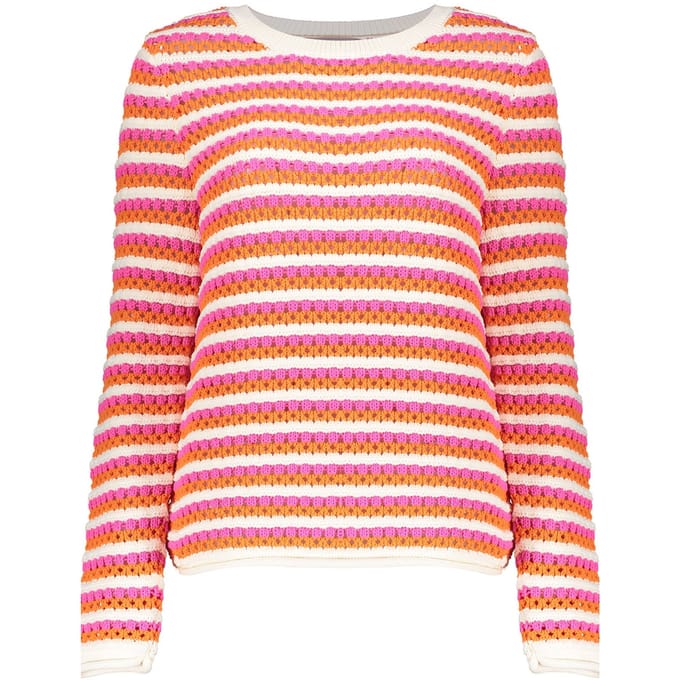 Geisha Pullover Ajour Stripes Orange/fuchsia/off-white Taglia: M | Maglioni a maglia Outlet | Donna | Arancione