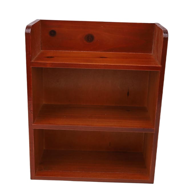 Meerlaags Houten Opbergrek Bureau Wandmontage Vintage Veelzijdig Houder voor Diverse Spullen voor Parfum Cosmetica brown