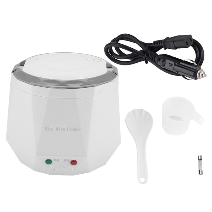 Cuiseur à riz électrique portable multifonction 24 V 140 W 1,6 L pour camion (blanc) L blanc