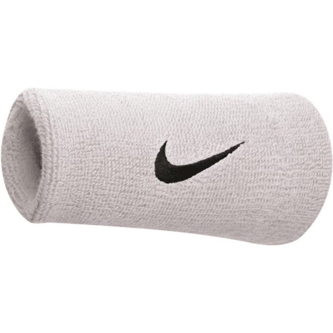 Nike Jumbo Swoosh Polsband (Set van 2) (Wit/zwart)