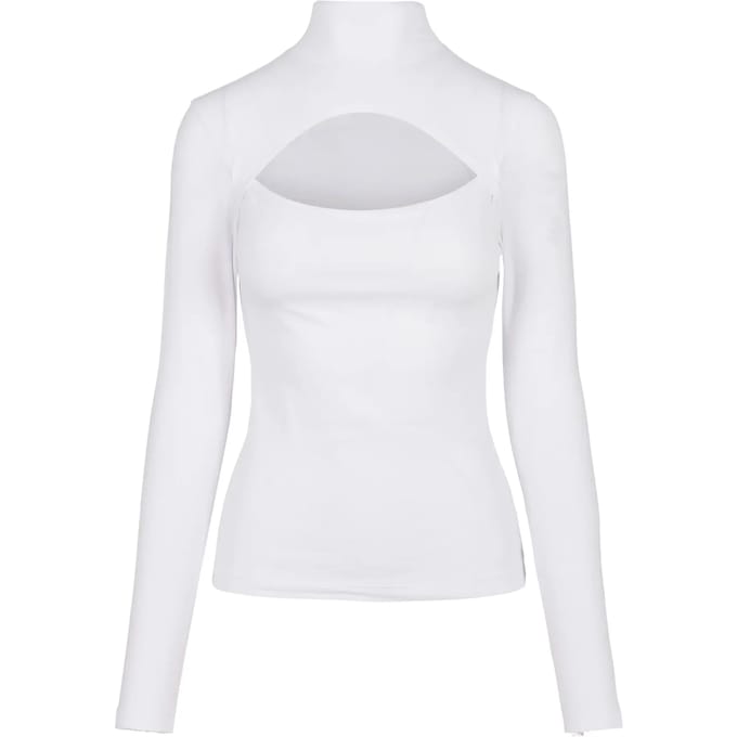 Urban Classics - Cut-Out Turtleneck Longsleeve top - L - Wit