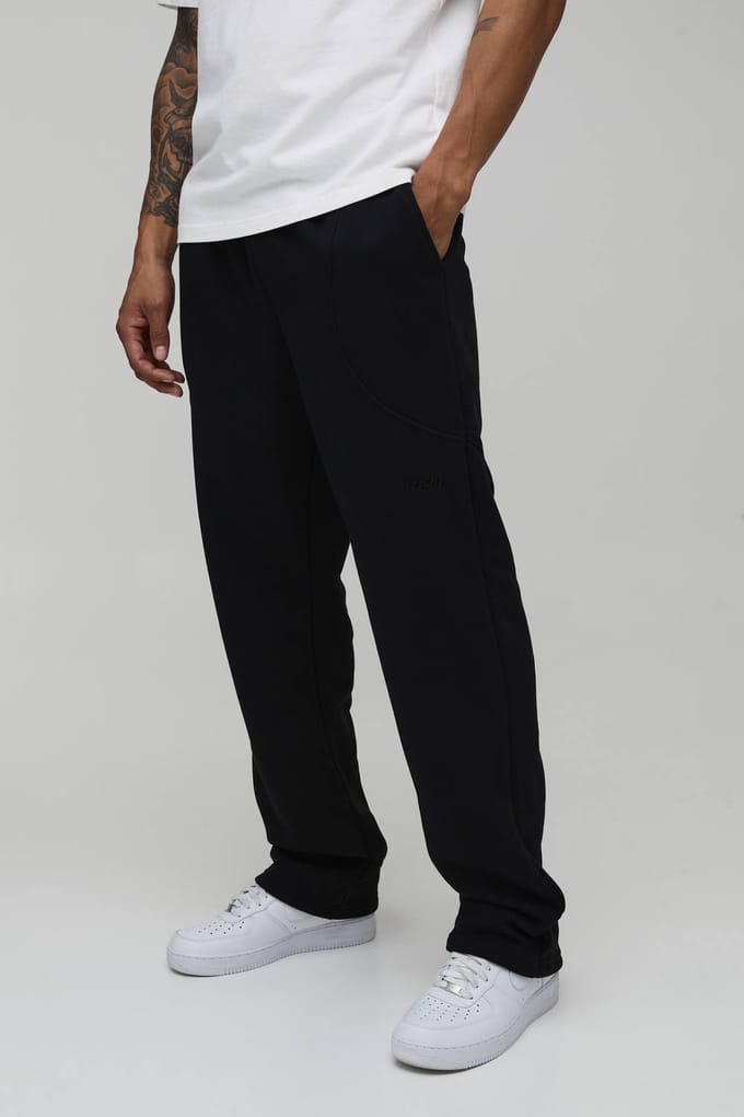 Relaxed Joggingbroek met Borduurdetails | Black | Size Medium